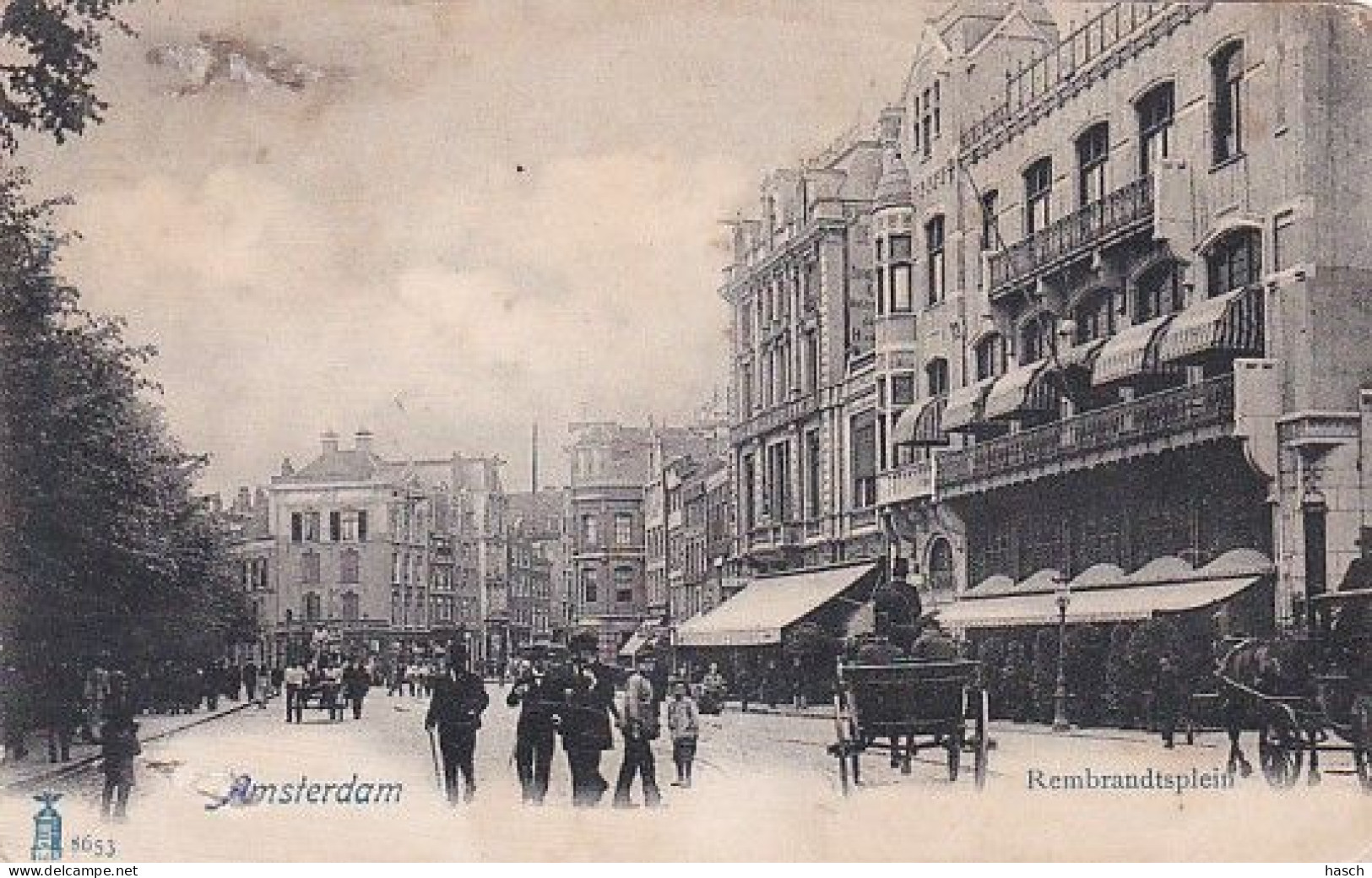 1838	29	Amsterdam, Rembrandtsplein Café ,,de Kroon’’ (speldenprikken Zie Achterkant) - Amsterdam