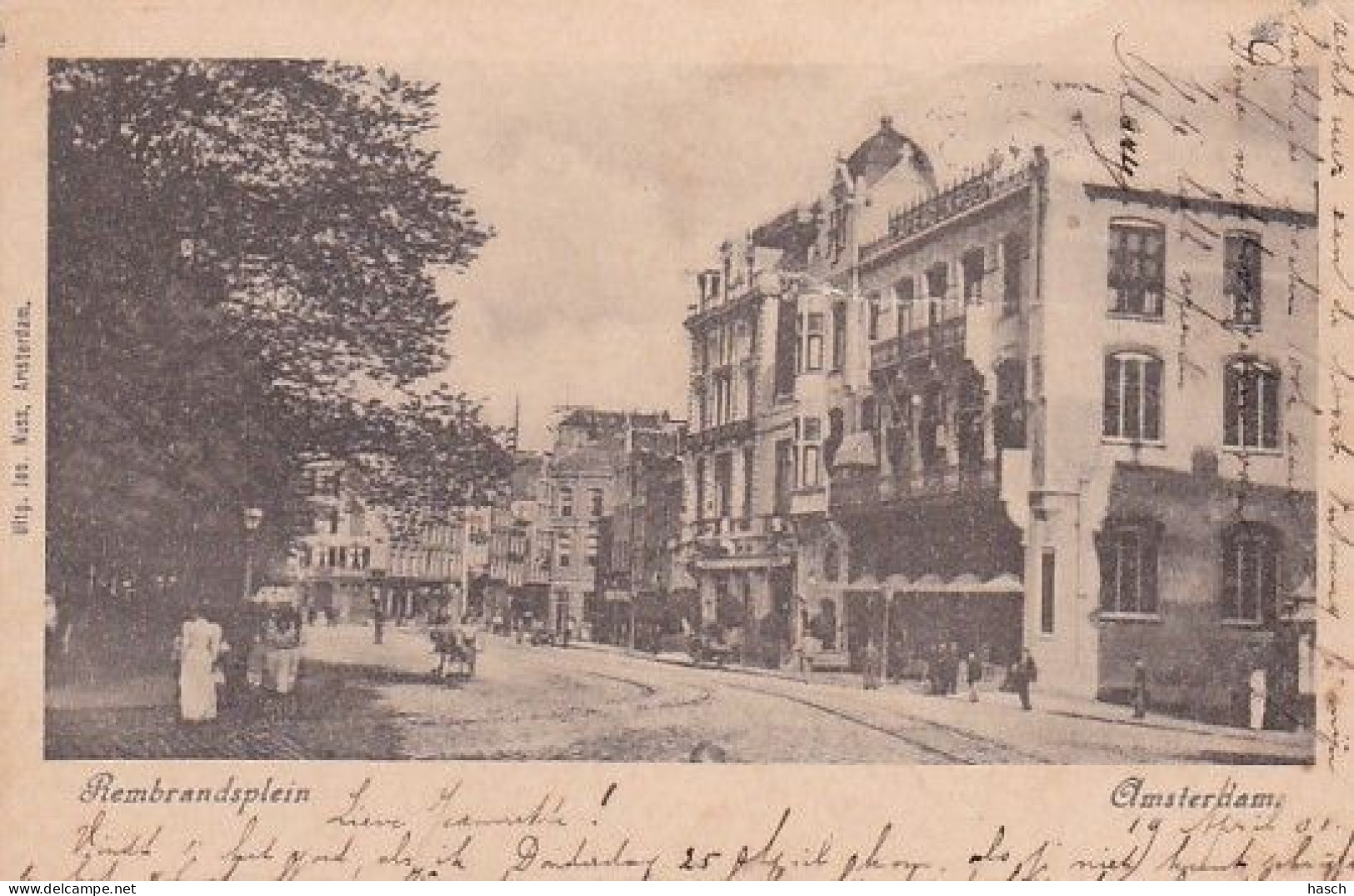 1838	36	Amsterdam, Rembrandtsplein 1901 (rechtsboven Vouwen Zie Achterkant) - Amsterdam