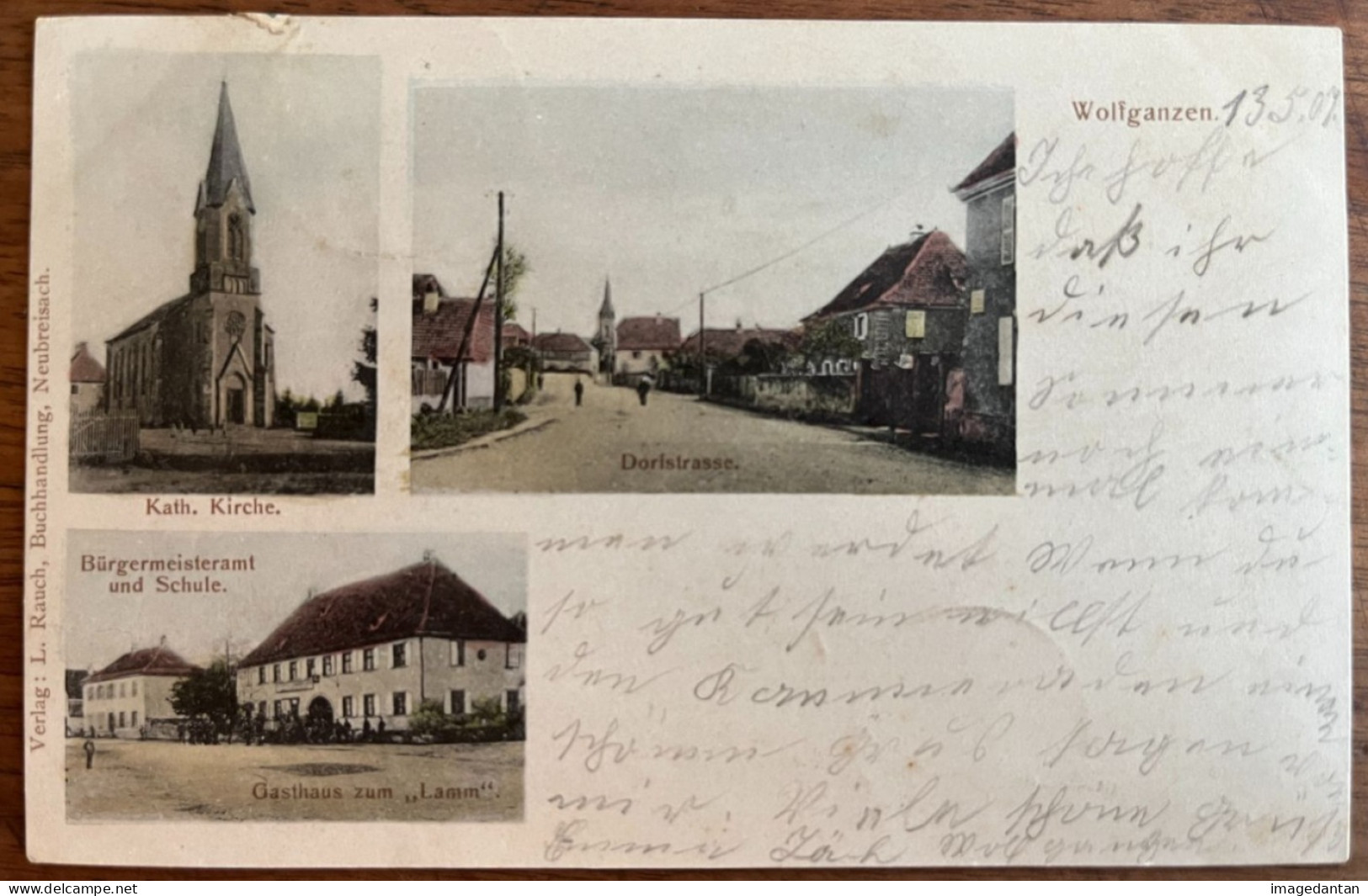 Wolfganzen - Multi-vues - Gasthaus Zum Lamm - Verlag L. Rauch Buchhandlung - 14/05/1907 - Neuf Brisach