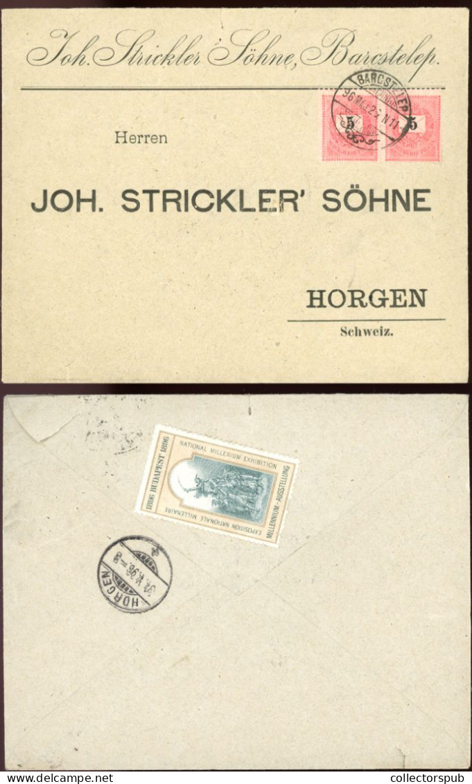 HUNGARY BARCSTELEP 1896. Nice Cover To Switzerland With Millennium Label - Brieven En Documenten