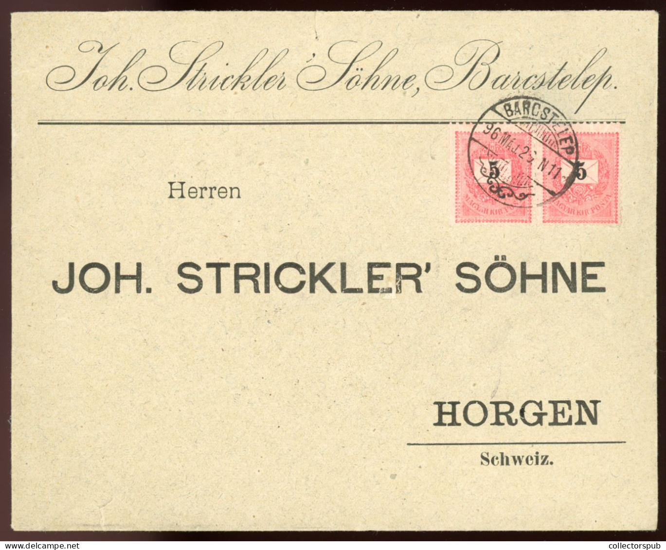 HUNGARY BARCSTELEP 1896. Nice Cover To Switzerland With Millennium Label - Brieven En Documenten