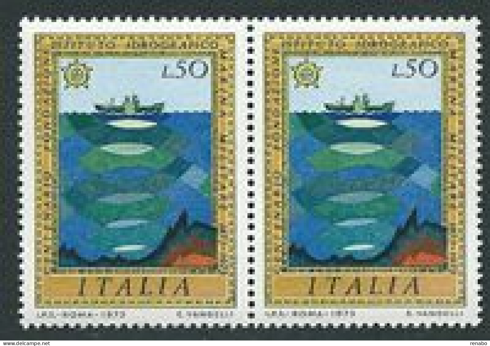 Italia 1973; Istituto Idrografico Della Marina Militare. Coppia. - 1971-80: Nieuw/plakker
