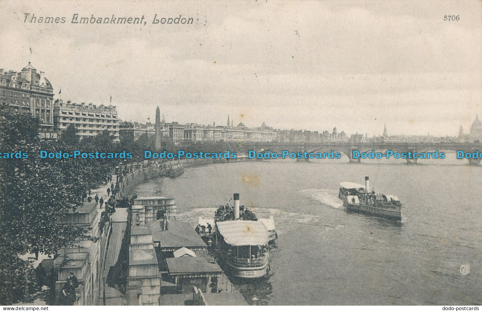 R001249 Thames Embankment. London. Valentine. 1908 - Autres & Non Classés