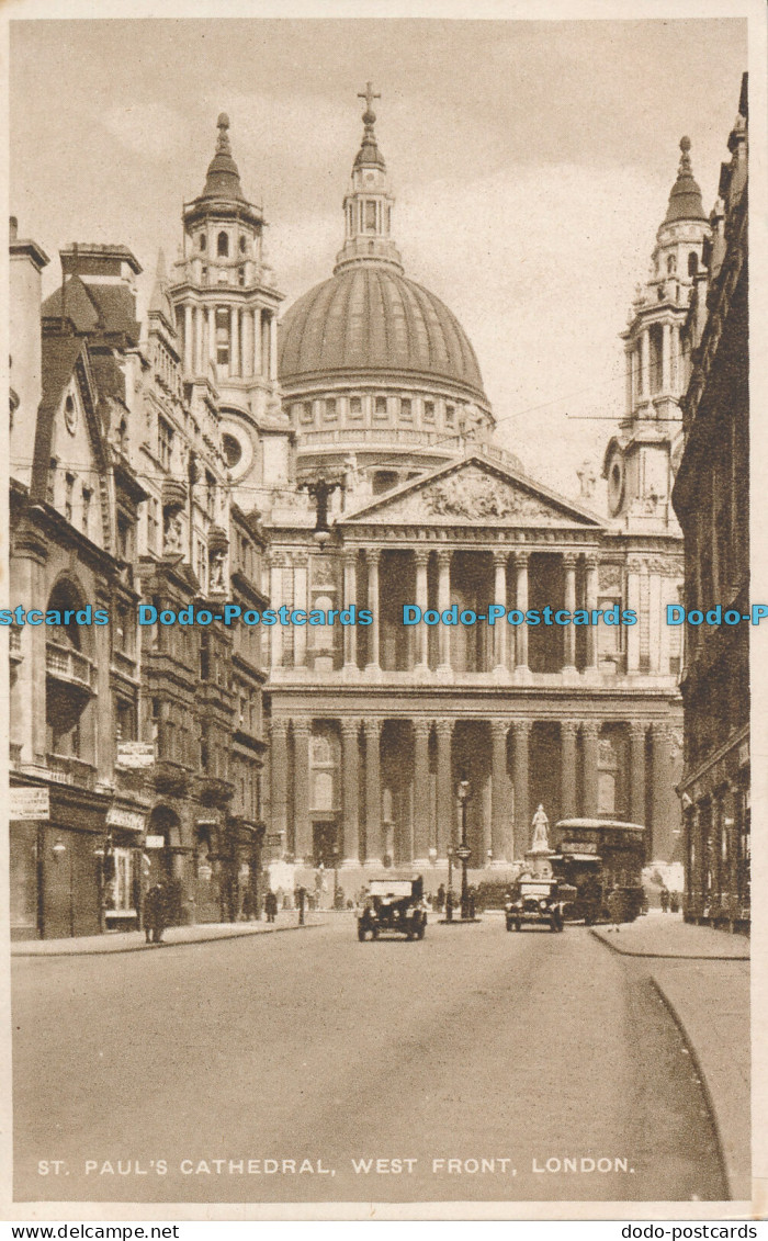 R001394 St. Pauls Cathedral. West Front. London. W. Strakers - Autres & Non Classés