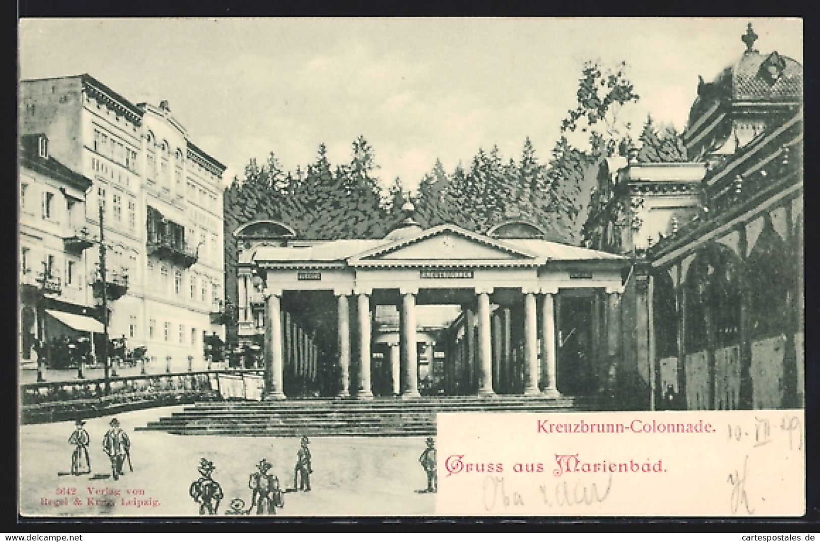 AK Marienbad, An Der Kreuzbrunn-Colonnade  - Tchéquie