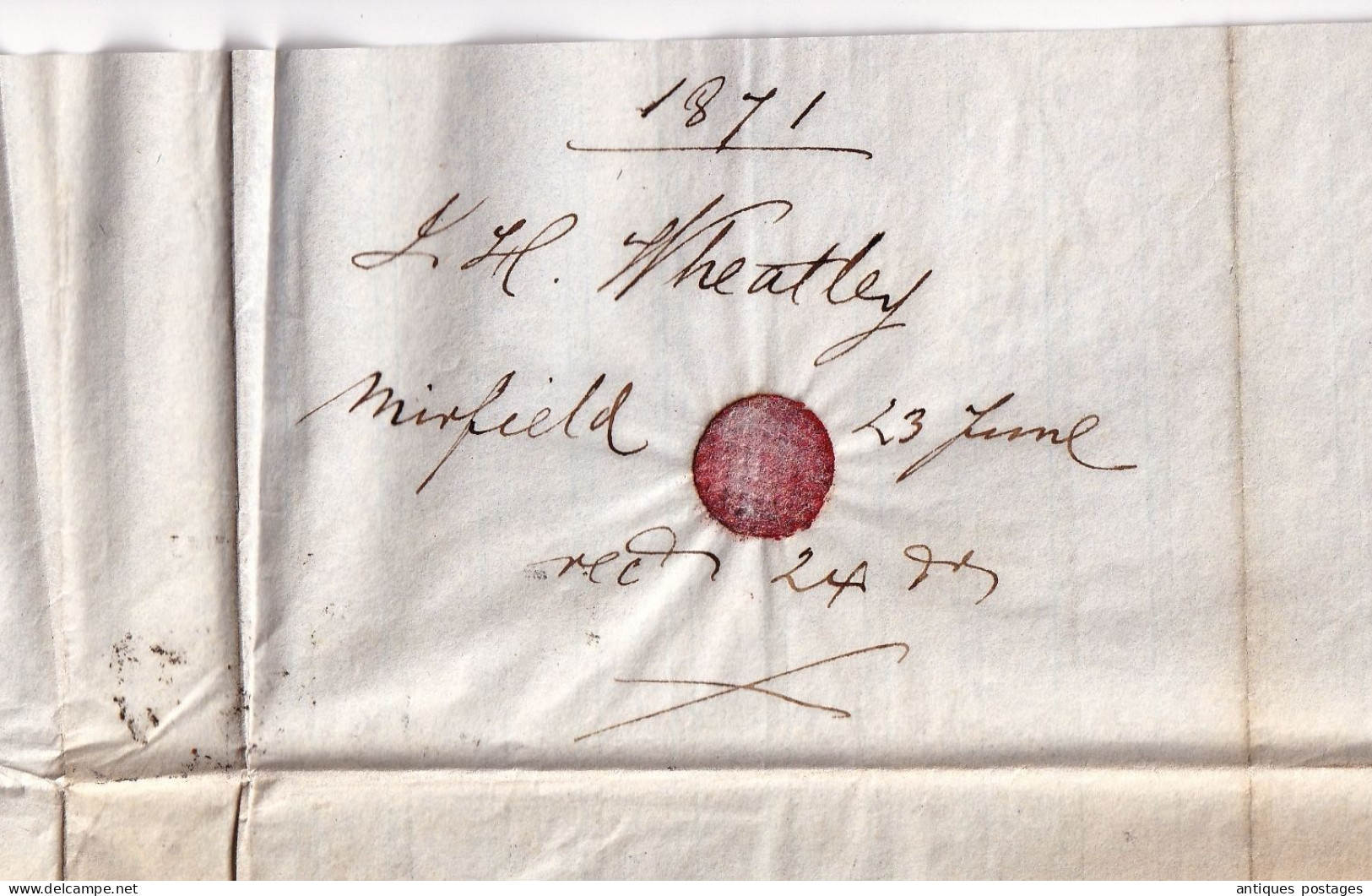 Great Britain 1871 Mirfield England Angleterre Stamp Victoria One Penny London Normanton
