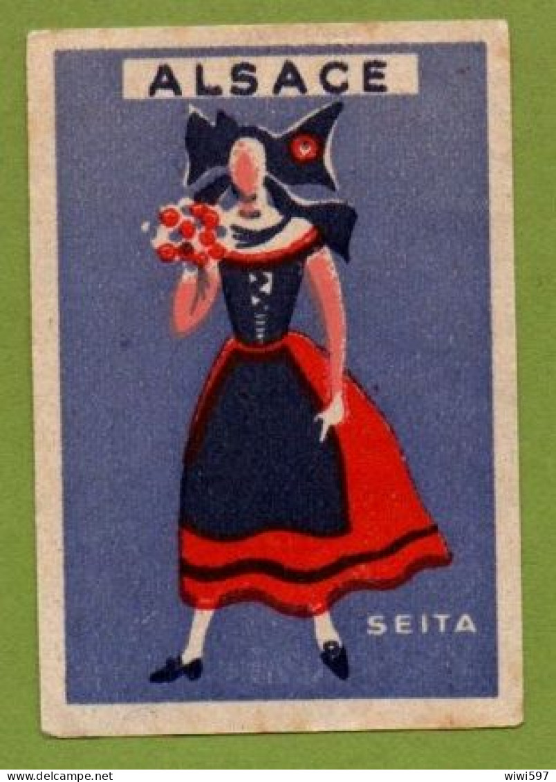 ÉTIQUETTE DE BOITE D'ALLUMETTES COSTUMES FÉMININS - ALSACE - Matchbox Labels