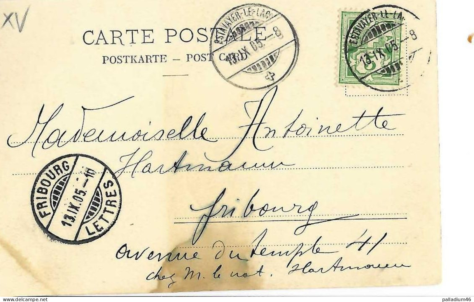 FR - ESTAVAYER VIEILLE PORTE  ** RARE A VOIR ** - C.P.N. 2431 - Circulé Le 13.09.1905 - Estavayer