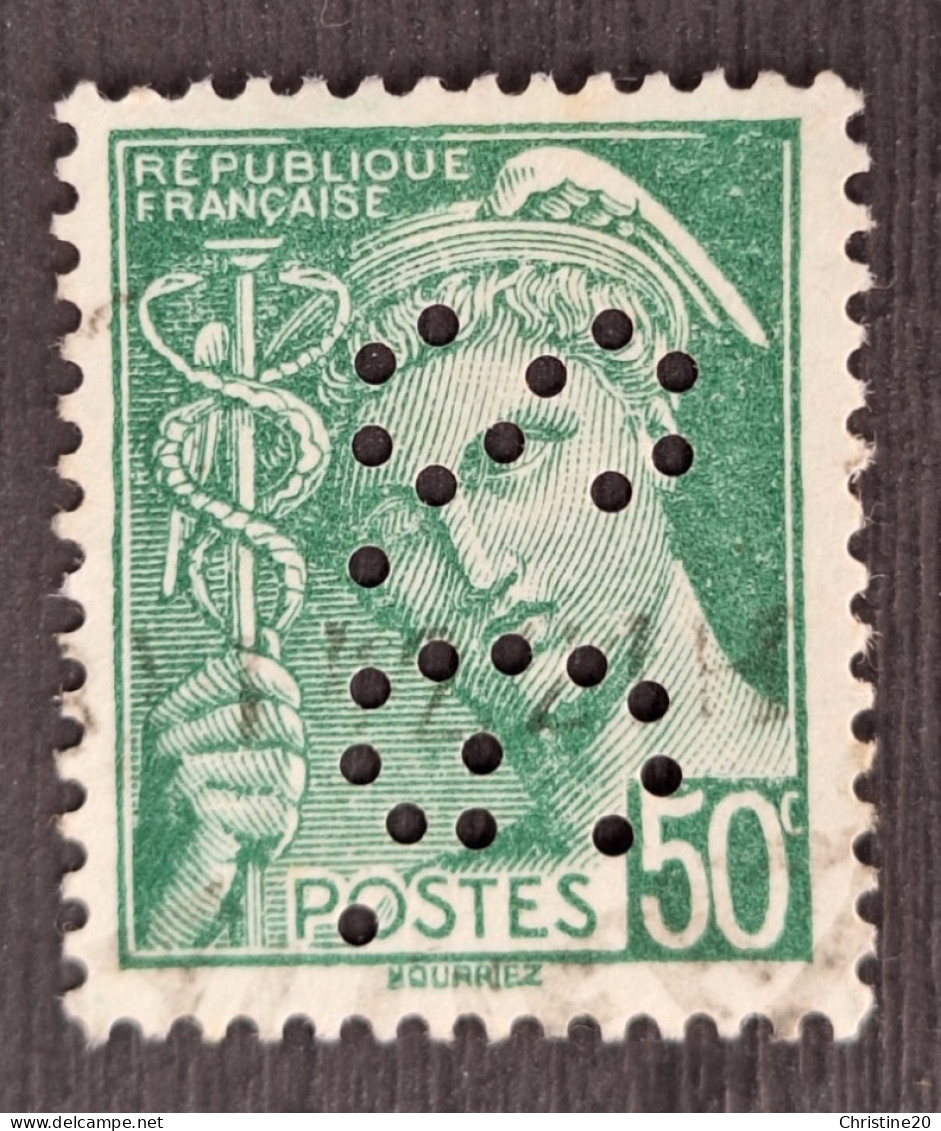 France 1940 N°414B Ob Perforé S.G. TB - Gebruikt