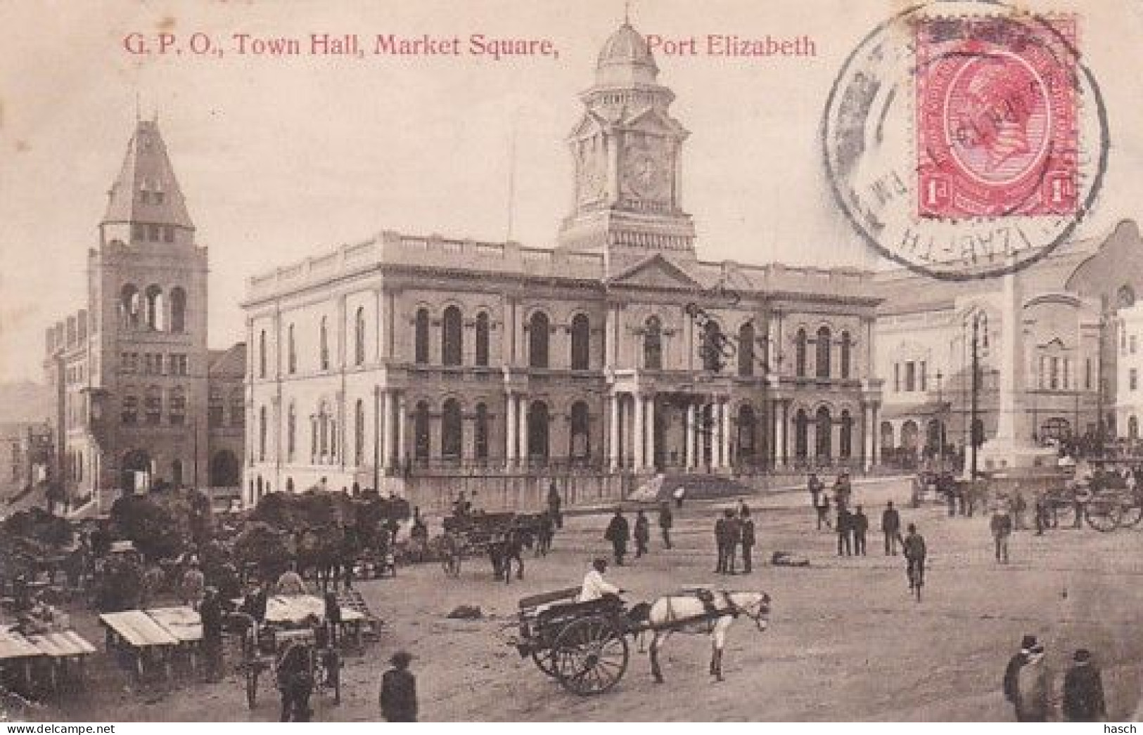 1830	16	Port Elizabeth, G. P. O. Town Hall, Market Square. (little Crease Corners) - Südafrika