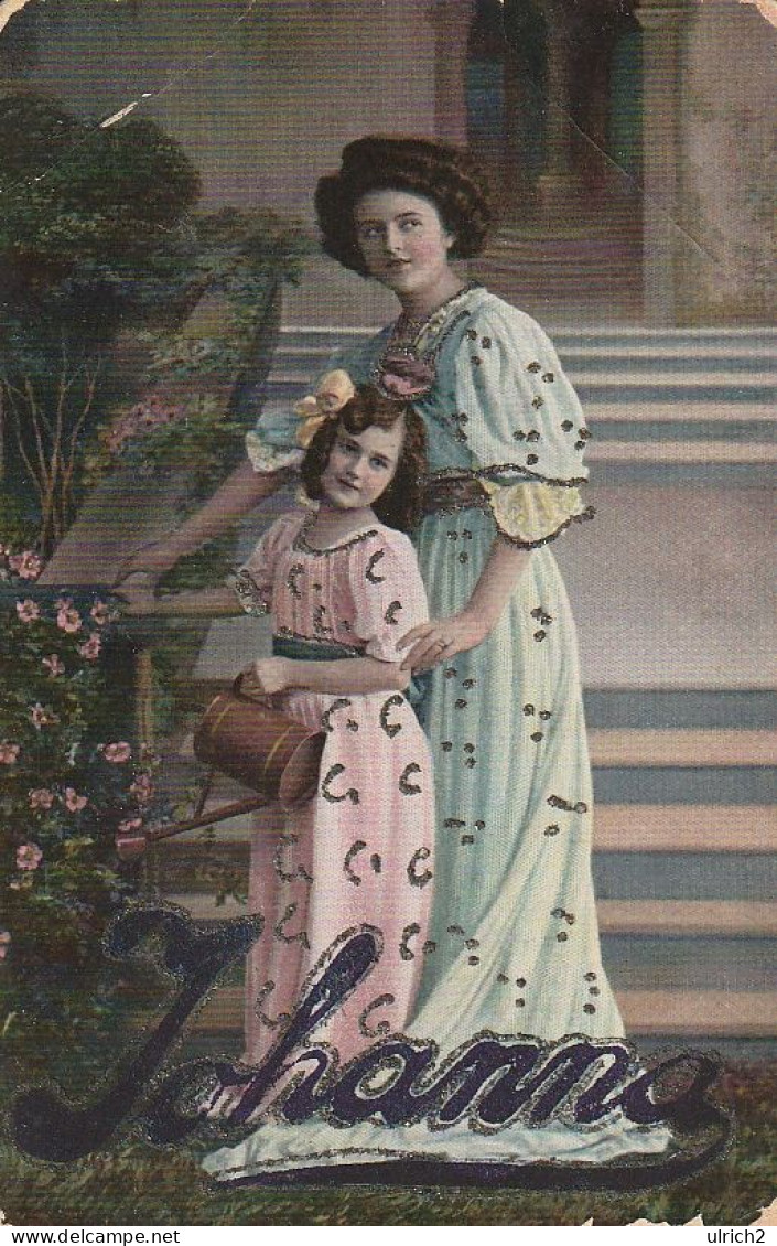 AK Johanna - Mutter Und Tochter - Glitter - Feldpost Festungs-Fuhrpark Diedenhofen - Ca. 1915 (69442) - Nomi
