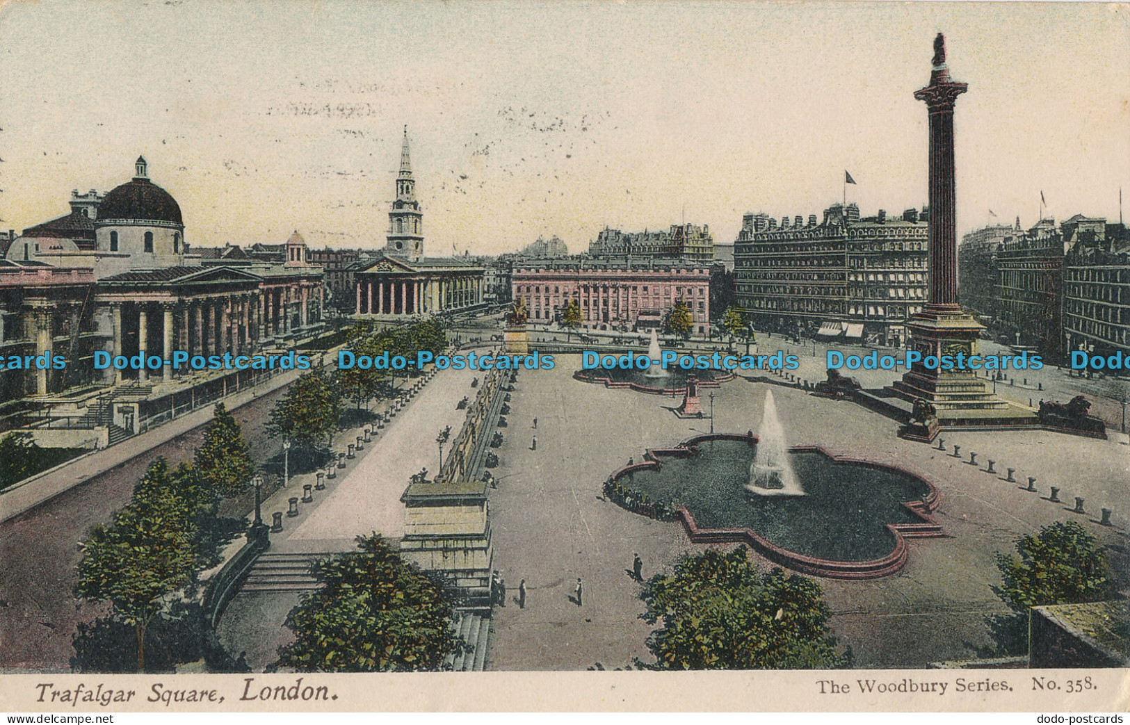 R001361 Trafalgar Square. London. Woodbury. No 358. 1905 - Autres & Non Classés