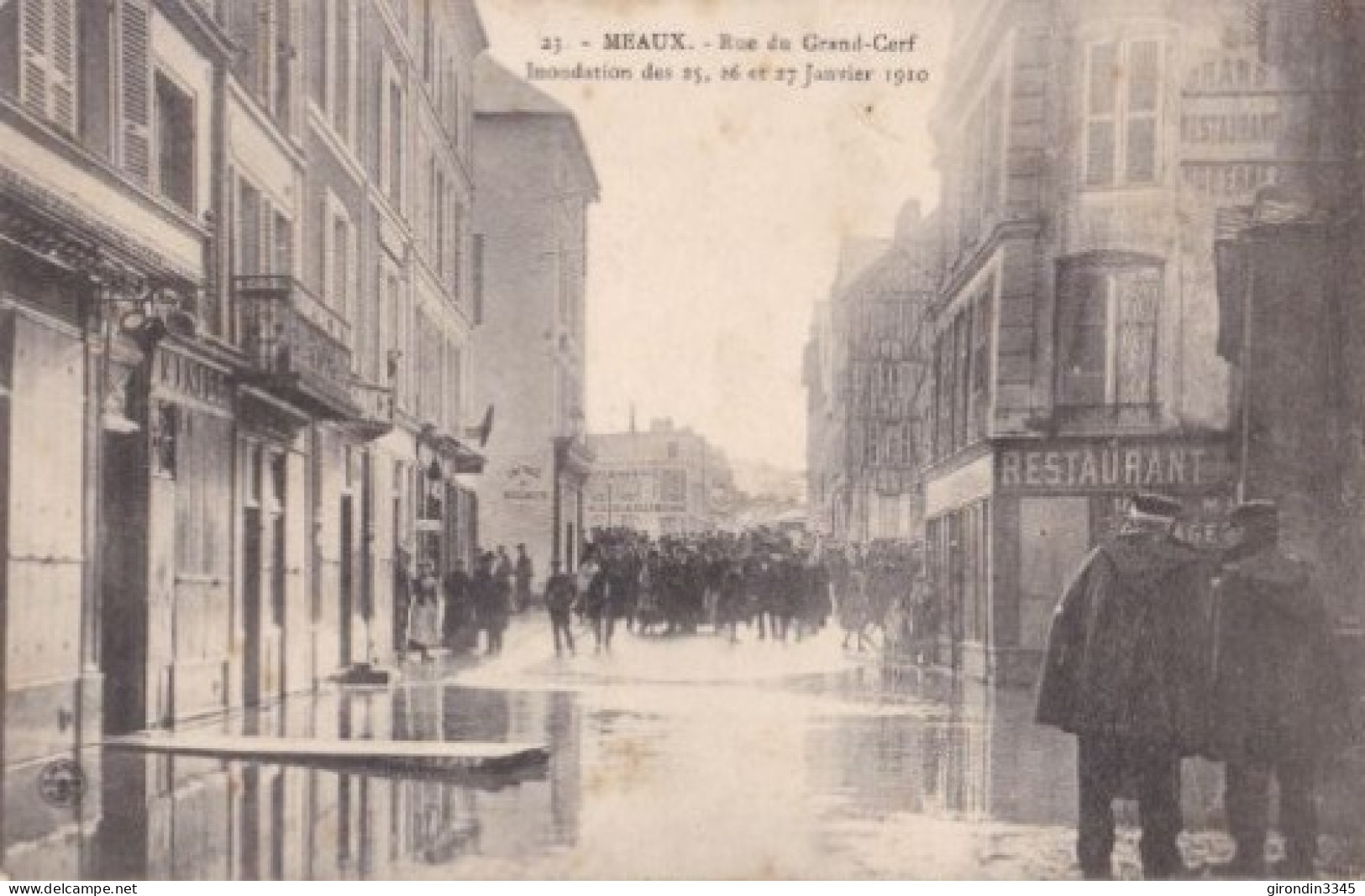 MEAUX Inondations 25-26 Et 27 Janvier 1910 Rue Du GRAND CERF - Meaux