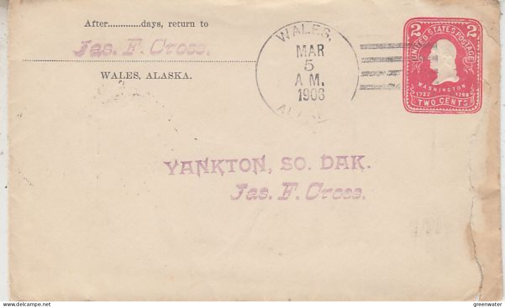 Alaska / Yukon 5 winter mail covers being transported in parts by Dog Sled (59862)