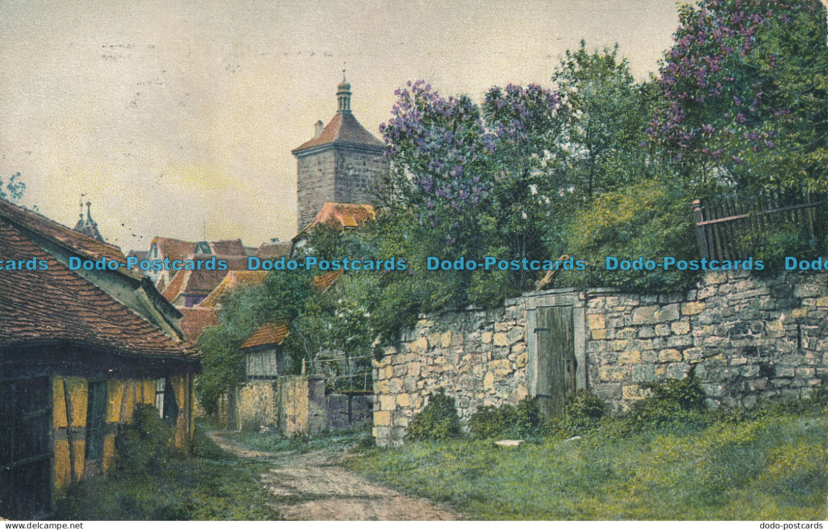 R001519 Old Postcard. Backyard. Houses. 1911 - Monde