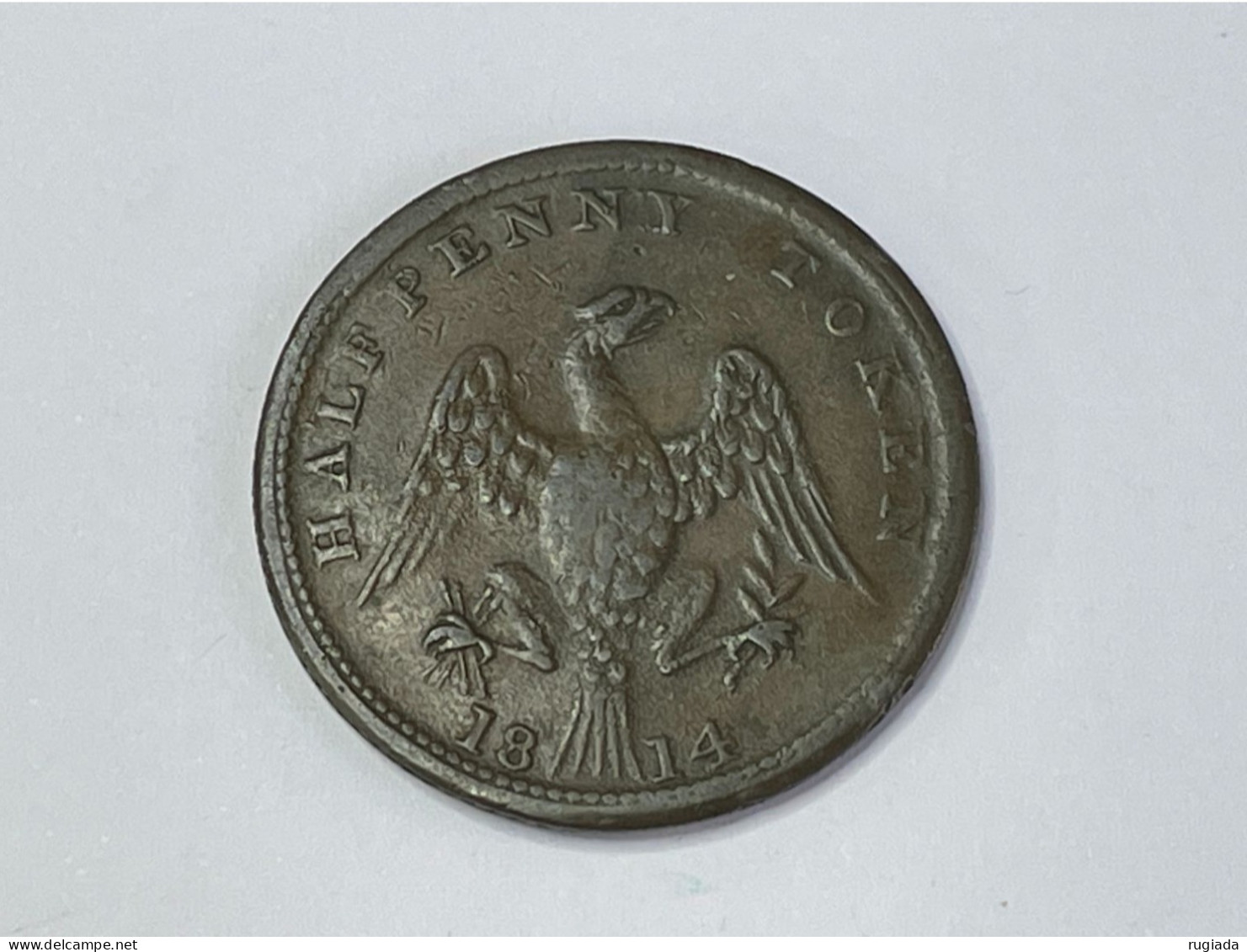 1814 Canada Provinces Eagle Britannia 1/2 Half Penny, XF Extremely Fine - Canada