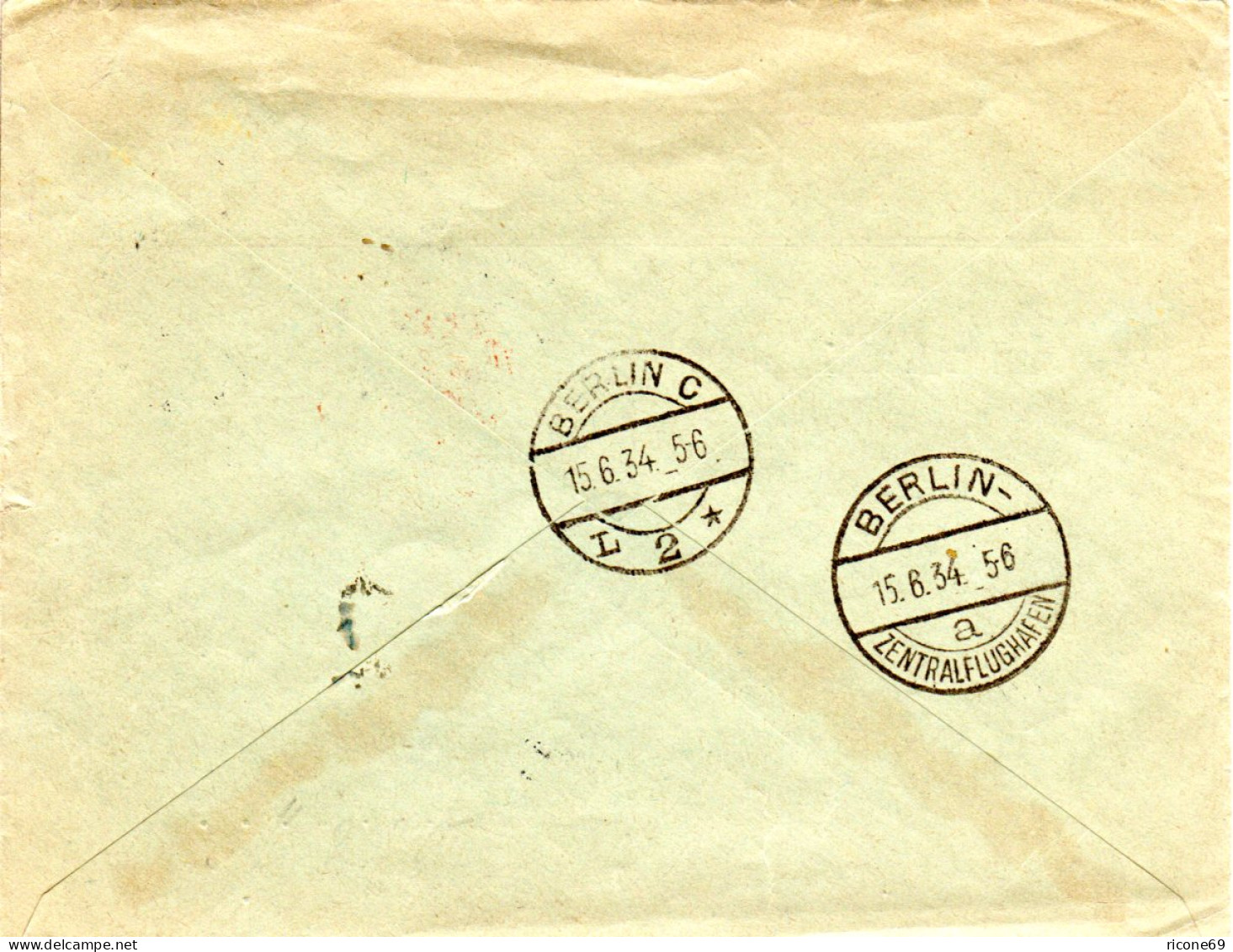 Schweden 1934, 15+2x10 öre Auf Luftpost Brief V. Stockholm I.d. Tschechoslowakei - Brieven En Documenten