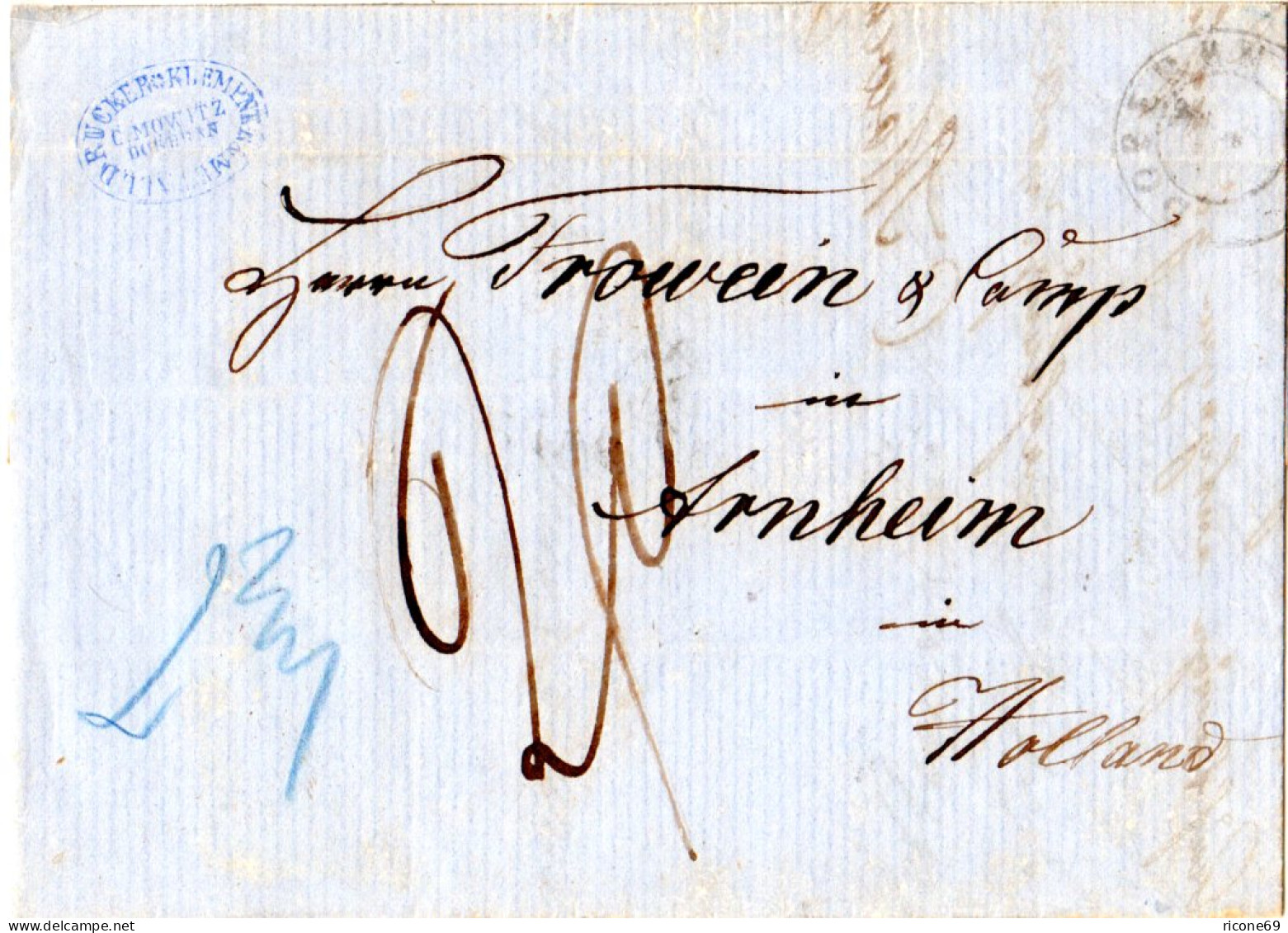Mecklenburg-Schwerin 1865, K2 Doberan Auf Porto Brief N. Arnheim, NL - Mecklenburg-Schwerin
