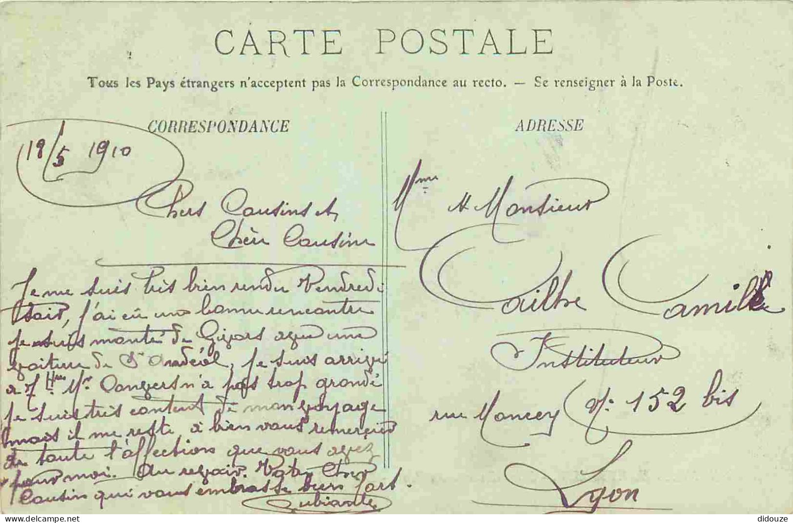 38 - La Grande Chartreuse - Saint Laurent Du Pont - Hopital Saint Bruno - Correspondance - CPA - Voyagée En 1910 - Voir  - Chartreuse