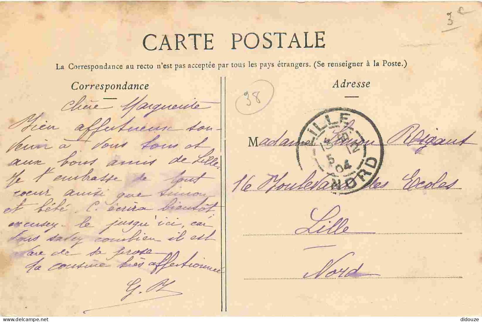 38 - Vienne - La Sous Préfecture - Correspondance - CPA - Oblitération Ronde De 1904 - Voir Scans Recto-Verso - Vienne