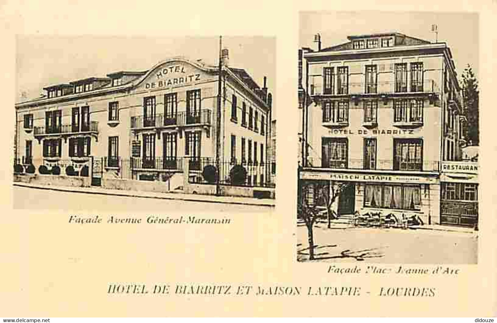 65 - Lourdes - Hotel De Biarritz Et Maison Latapie - Multivues - CPA - Voir Scans Recto-Verso - Lourdes