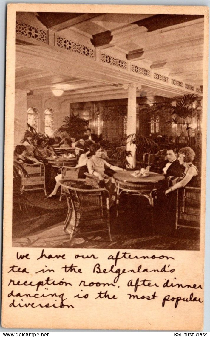 RED STAR LINE : On-board S.S. Belgenland - We Have Our Afternoon Tea… (from Serie Interior Photos) - Steamers