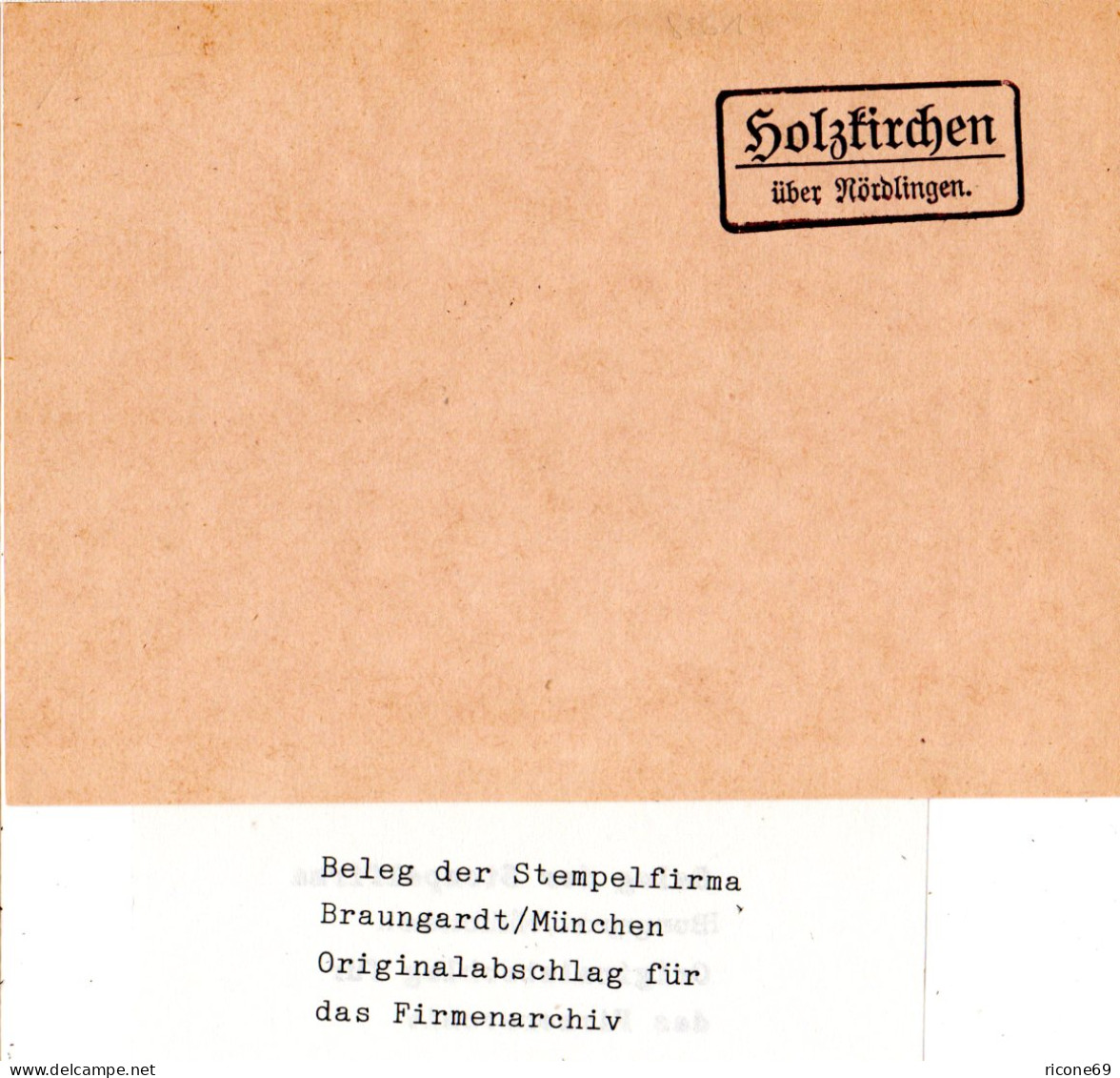 Landpoststellen Stpl. HOLZKIRCHEN über Nördlingen, Originalprobe Aus Archiv - Lettres & Documents