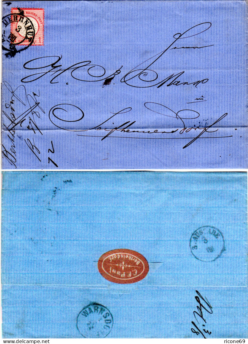 DR 1872, 1 Gr Auf Brief M. Sachsen-K2 HERRNHUT Via Österreich N. Seifhennersdorf - Covers & Documents