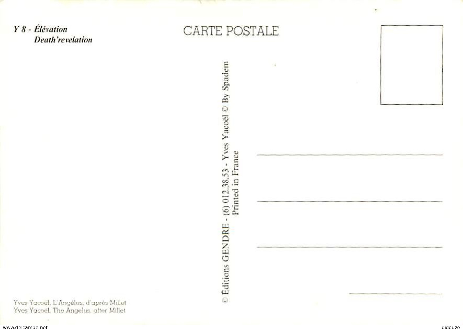 Art - Peinture - Yves Yacoel - L'Angélus, D'après Millet - CPM - Carte Neuve - Voir Scans Recto-Verso - Malerei & Gemälde