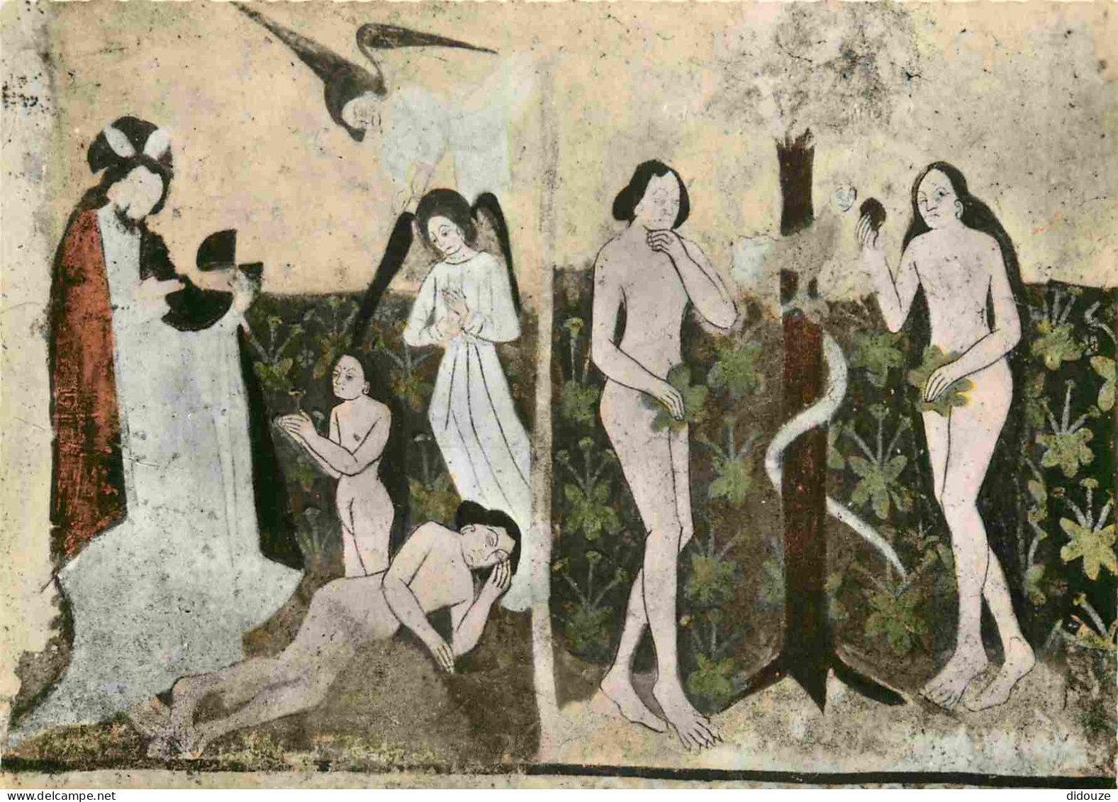 86 - Jouhet - Fresque De La Chapelle - La Création Et La Faute D'Adam Et Eve - Art Peinture Religieuse - Mention Photogr - Autres & Non Classés