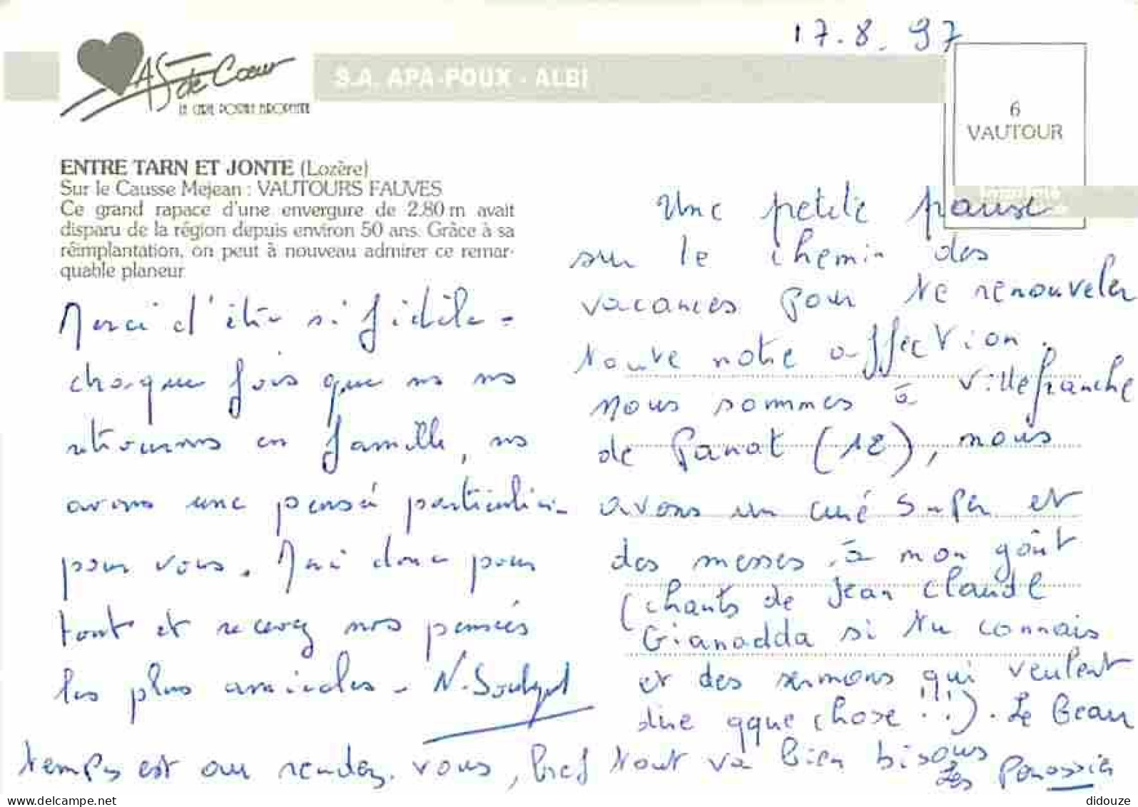 48 - Lozère - Sur Le Causse Mejean - Vautours Fauves - CPM - Voir Scans Recto-Verso - Autres & Non Classés
