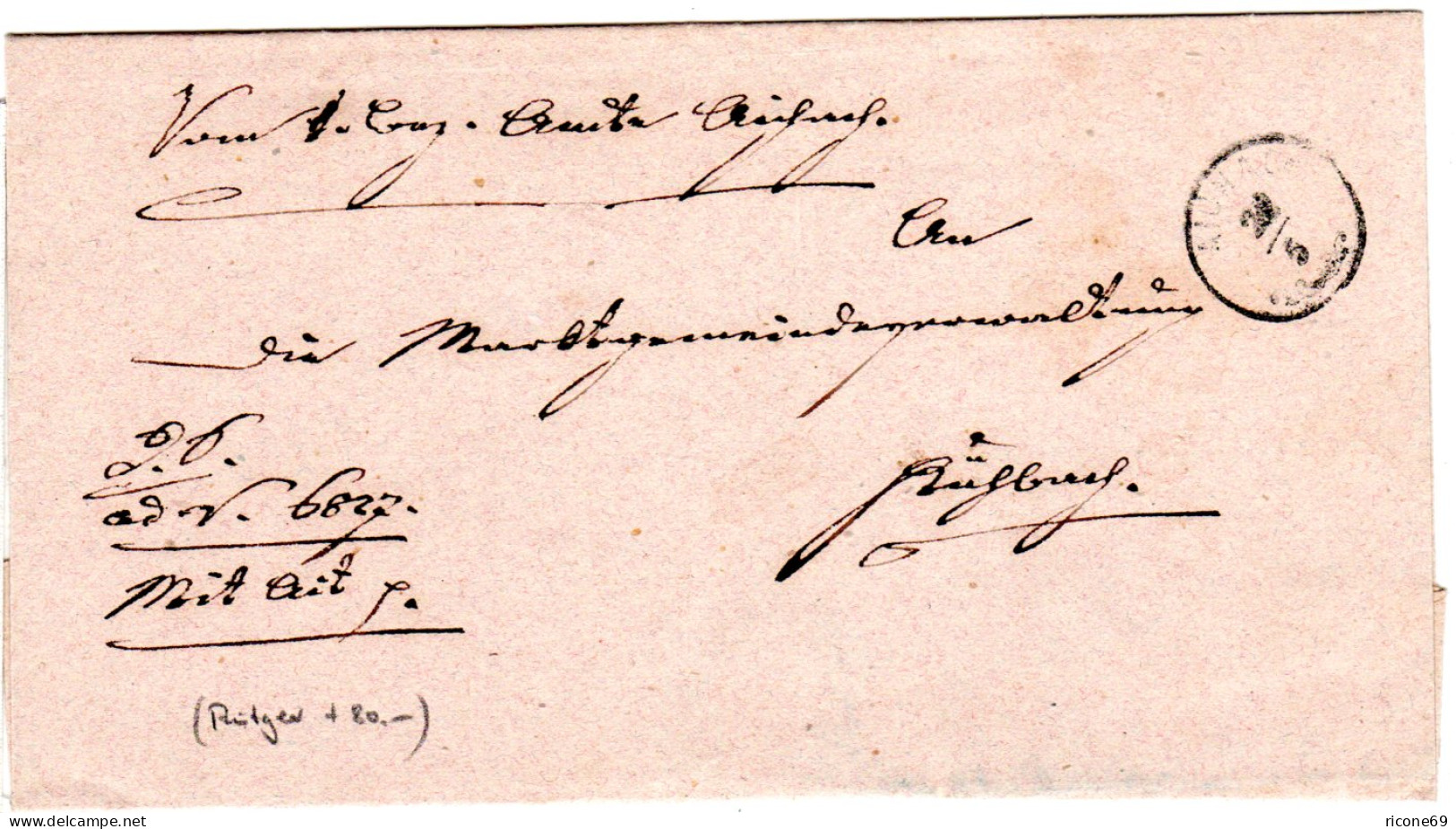 Bayern, Zierstpl. AICHACH Auf Brief N. Kühbach. - Lettres & Documents