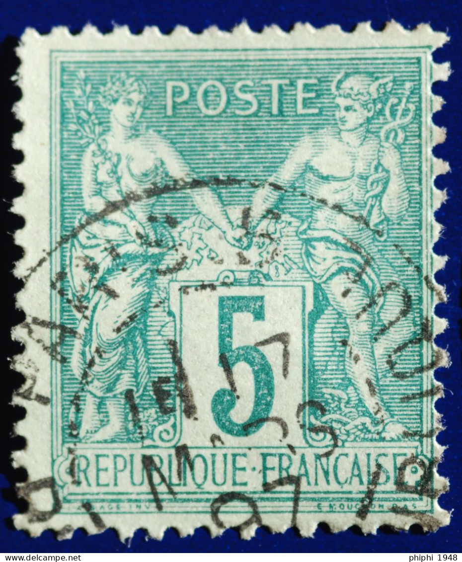 -Sage    Obl   :  BUREAUX De QUARTIER De PARIS.  PL DE LA REPUBLIQUE.1897. - 1876-1898 Sage (Type II)