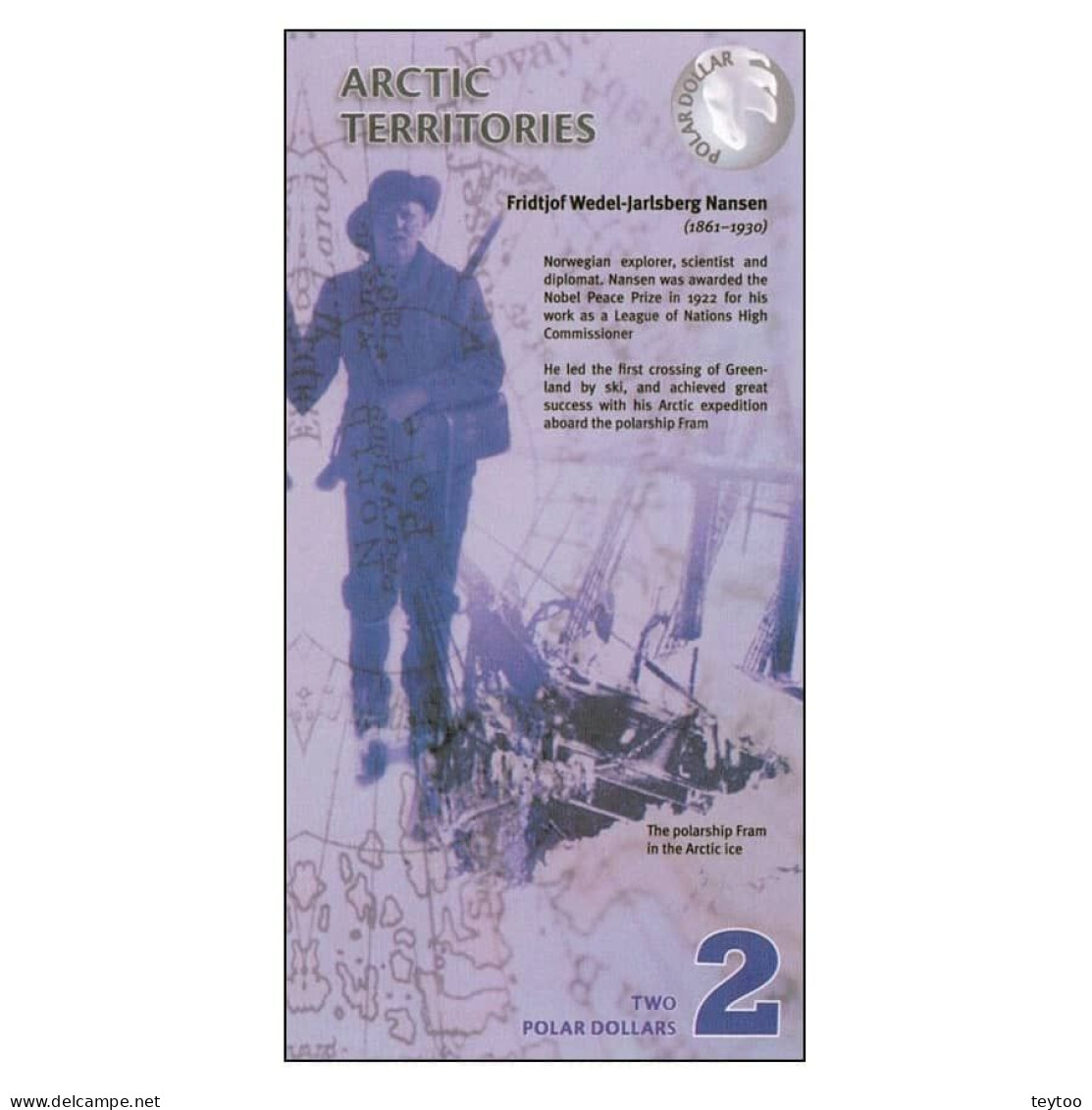 C0012# Territorios Árticos 2010 [BLL] 2 Dólar Polar (SC) - Specimen