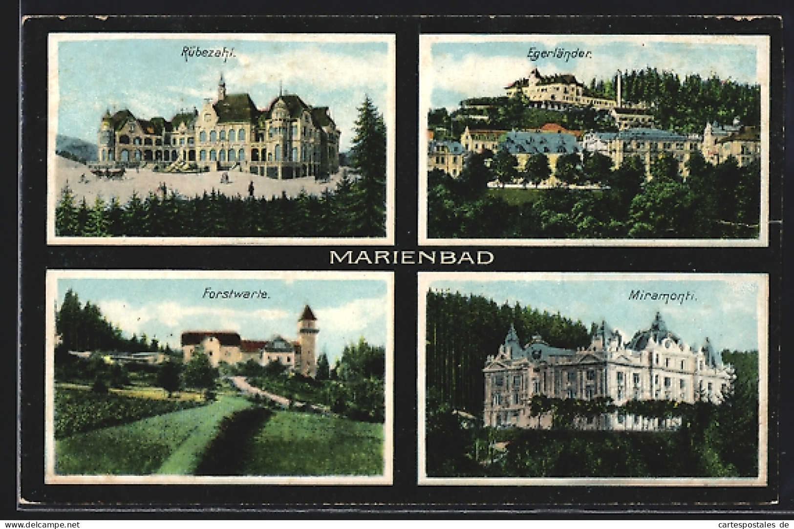 AK Marienbad, Hotel Miramonti, Rübezahl, Egerländer, Forstwarte  - Tchéquie