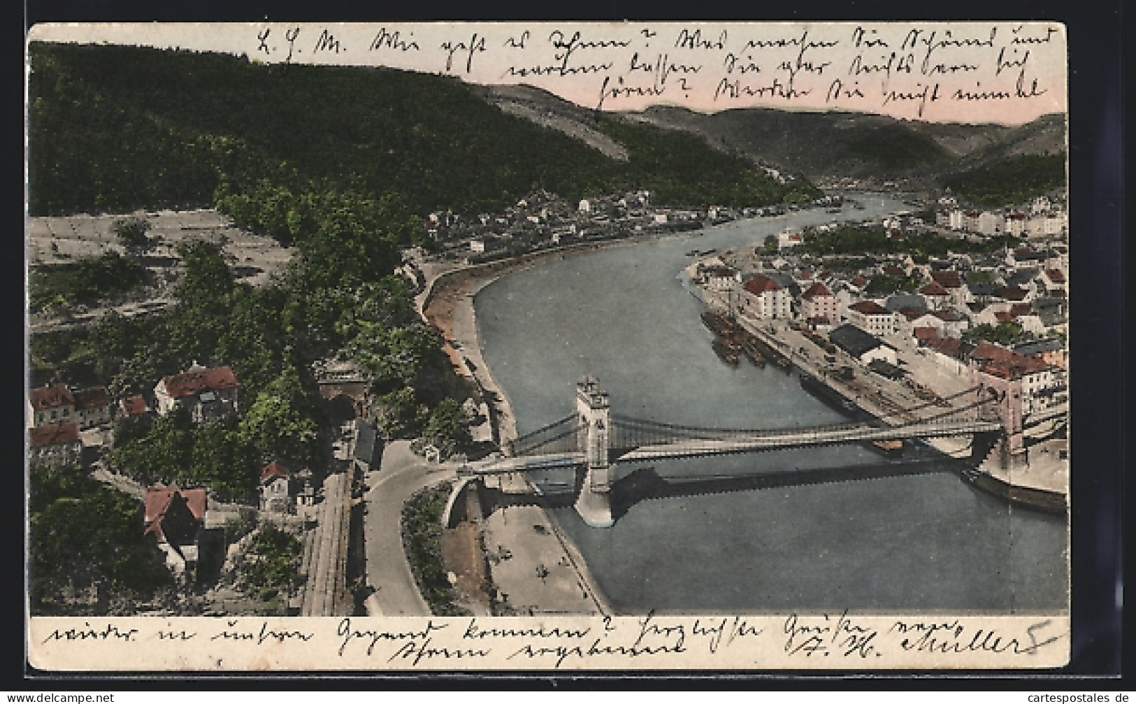 AK Bodenbach /Böhmen, Ortsansicht Mit Brücke Aus Der Vogelschau  - Tchéquie