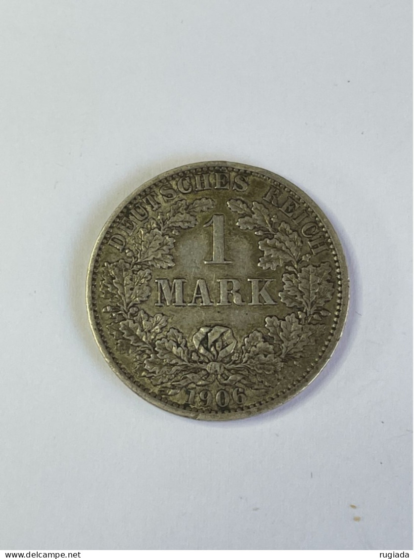 1906 A Germany One 1 Mark Silver Coin, XF Extremely Fine - 1 Mark