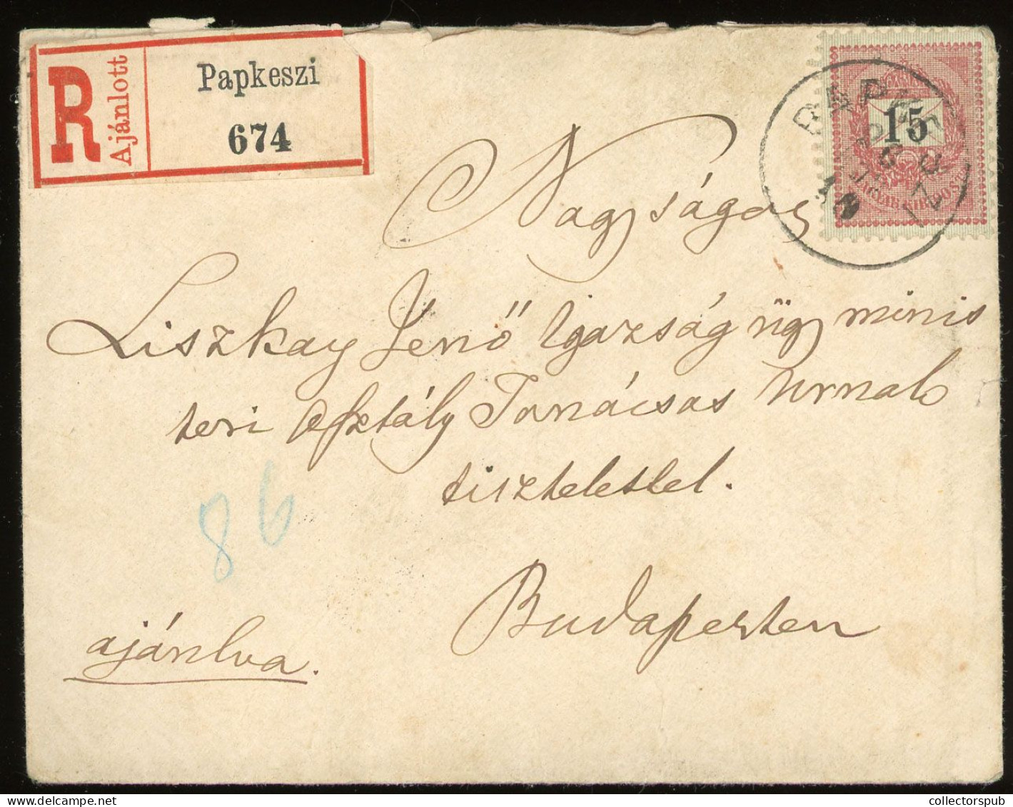 PAPKESZI 1898. Nice Old Cover 15Kr - Lettres & Documents