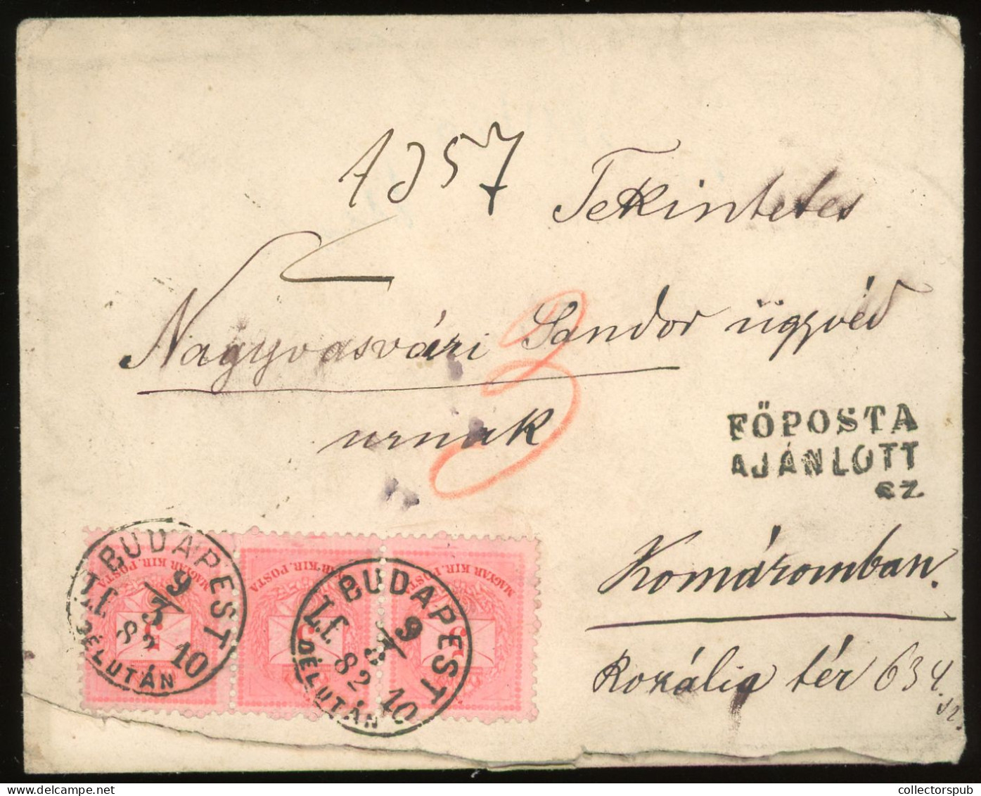 BUDAPEST 1882. Nice Registered Cover To Komárom - Briefe U. Dokumente