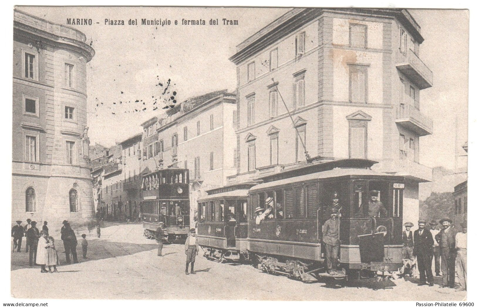 Roma-marino-grottaferrata-albano-genzano-tram Doppio-tramway- Viagg.1906-super-rara - Autres & Non Classés