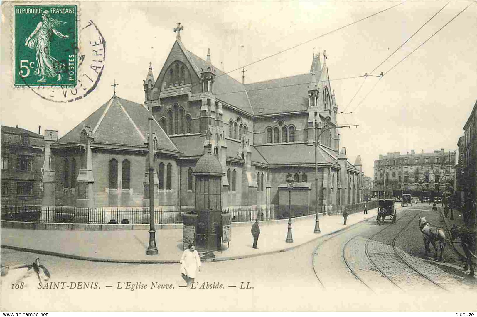 93 - Saint Denis - L'Eglise Neuve - L'abside - Animée - CPA - Oblitération Ronde De 1908 - Voir Scans Recto-Verso - Saint Denis