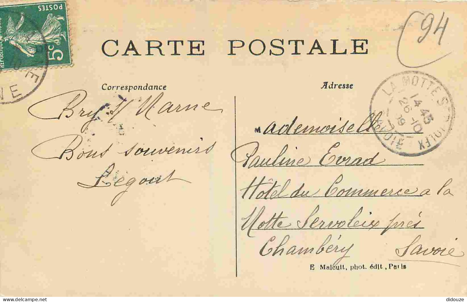 94 - Bry Sur Marne - Les Bords De La Marne  Les Coteaux - CPA - Oblitération Ronde De 1909 - Voir Scans Recto-Verso - Bry Sur Marne