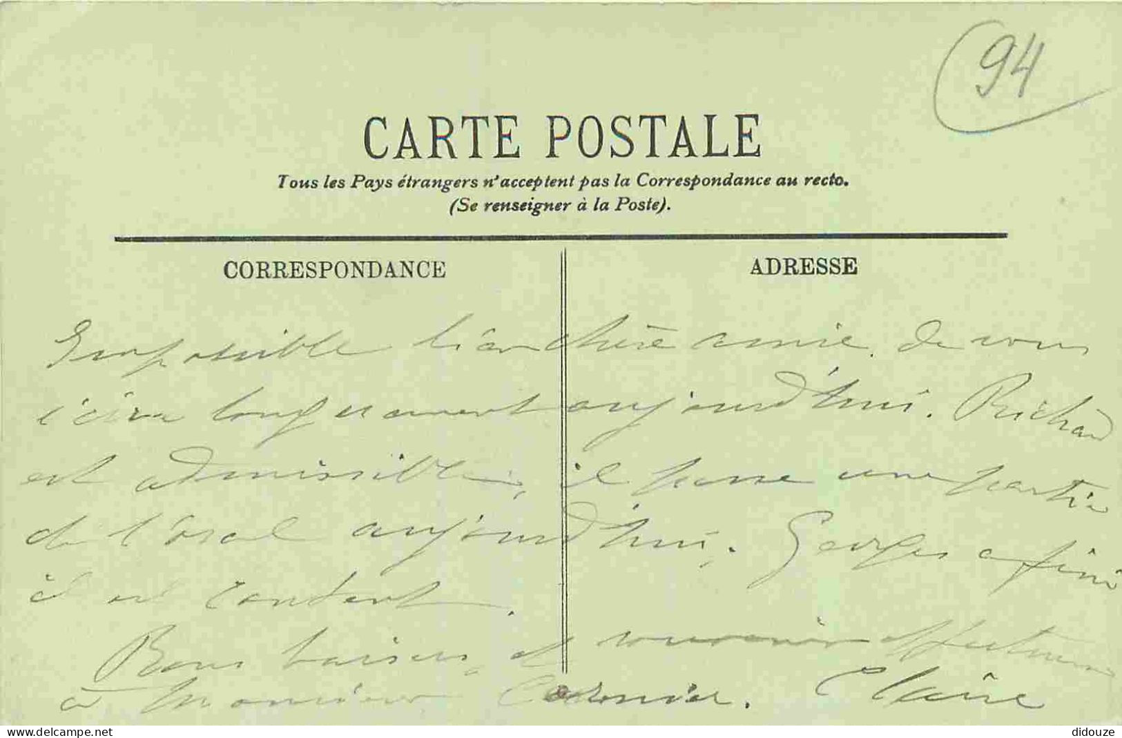 94 - Saint Mandé - Le Chalet Rustique - Animée - Correspondance - CPA - Oblitération Ronde De 1912 - Voir Scans Recto-Ve - Saint Mande