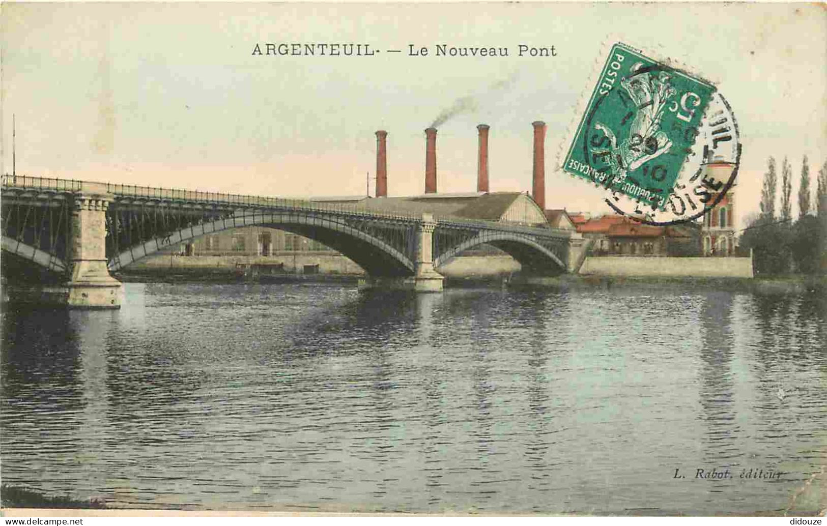 95 - Argenteuil - Le Nouveau Pont - Colorisée - CPA - Oblitération Ronde De 1910 - Voir Scans Recto-Verso - Argenteuil