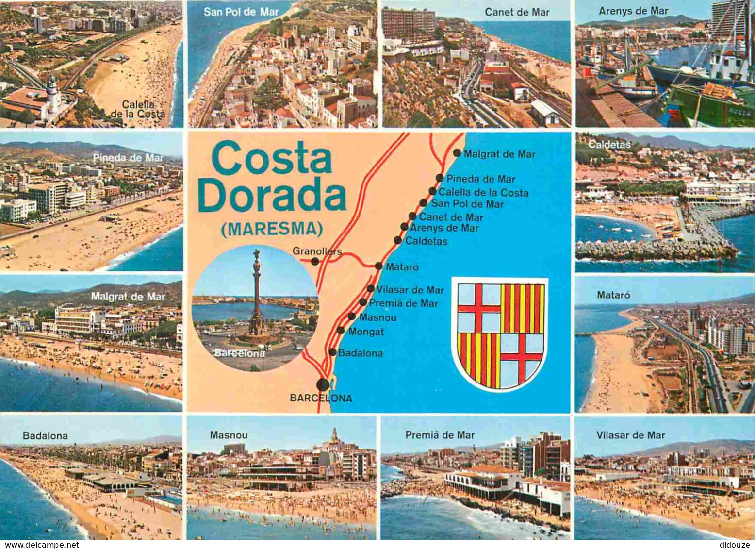 Espagne - Espana - Cataluna - Costa Dorada - Multivues - Carte Géographique - Blasons - CPM - Voir Scans Recto-Verso - Autres & Non Classés