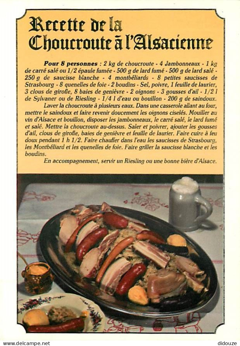 Recettes De Cuisine - Choucroute Alsacienne - Choucroute Alsacienne - Gastronomie - CPM - Voir Scans Recto-Verso - Recettes (cuisine)