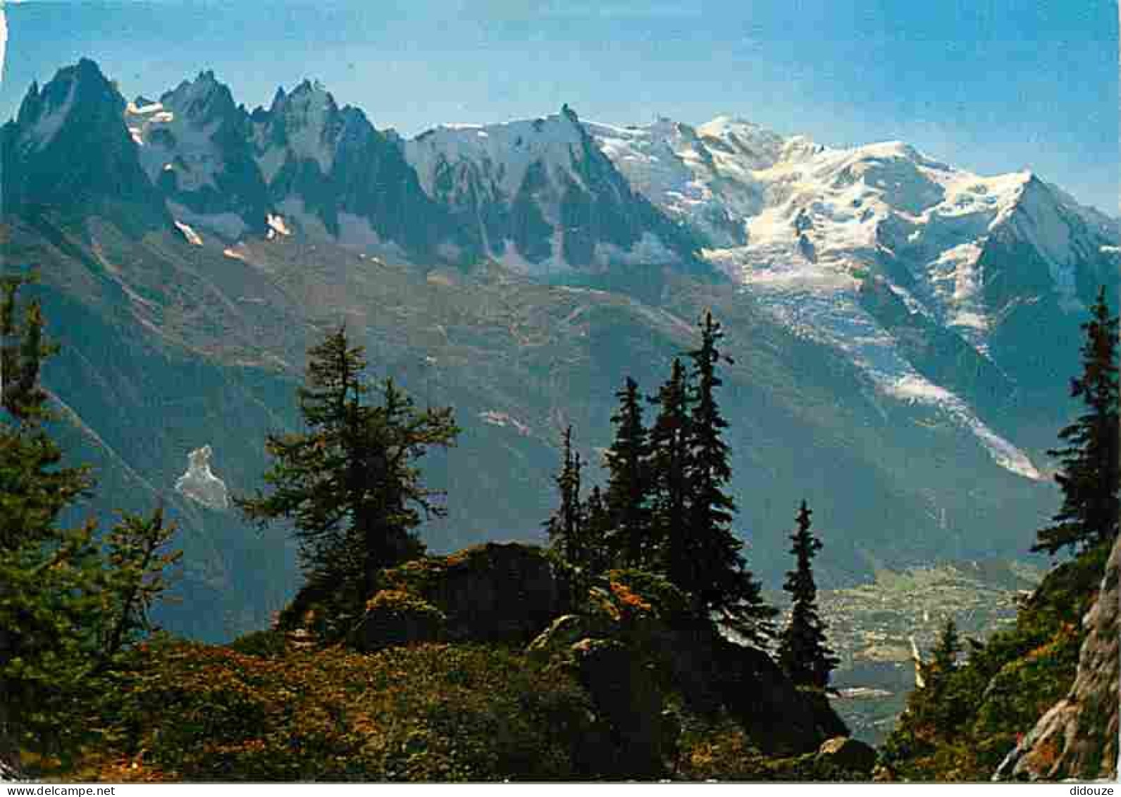 74 - Chamonix - Mont-Blanc - Panorama De La Flégère - Au Fond De La Vallée Chamonix - Flamme Postale - CPM - Voir Scans  - Chamonix-Mont-Blanc