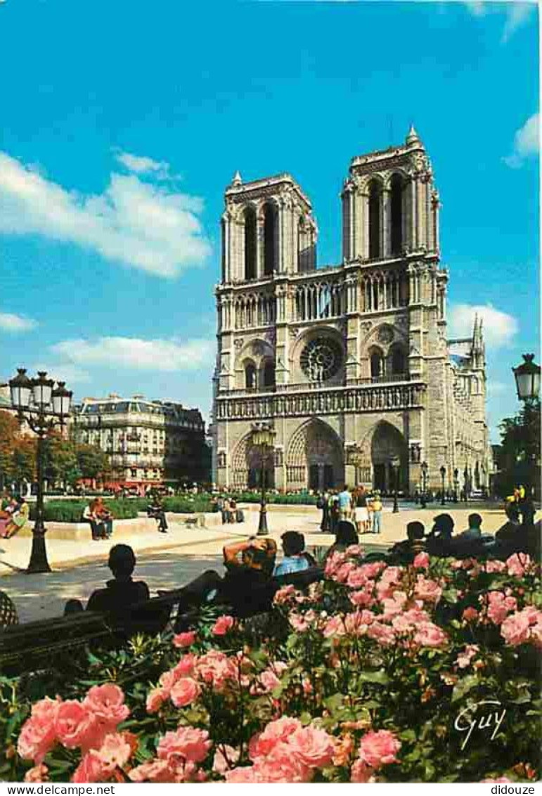 75 - Paris - Cathédrale Notre Dame - La Place Du Parvis Notre-Dame - Fleurs - Carte Neuve - CPM - Voir Scans Recto-Verso - Notre Dame De Paris