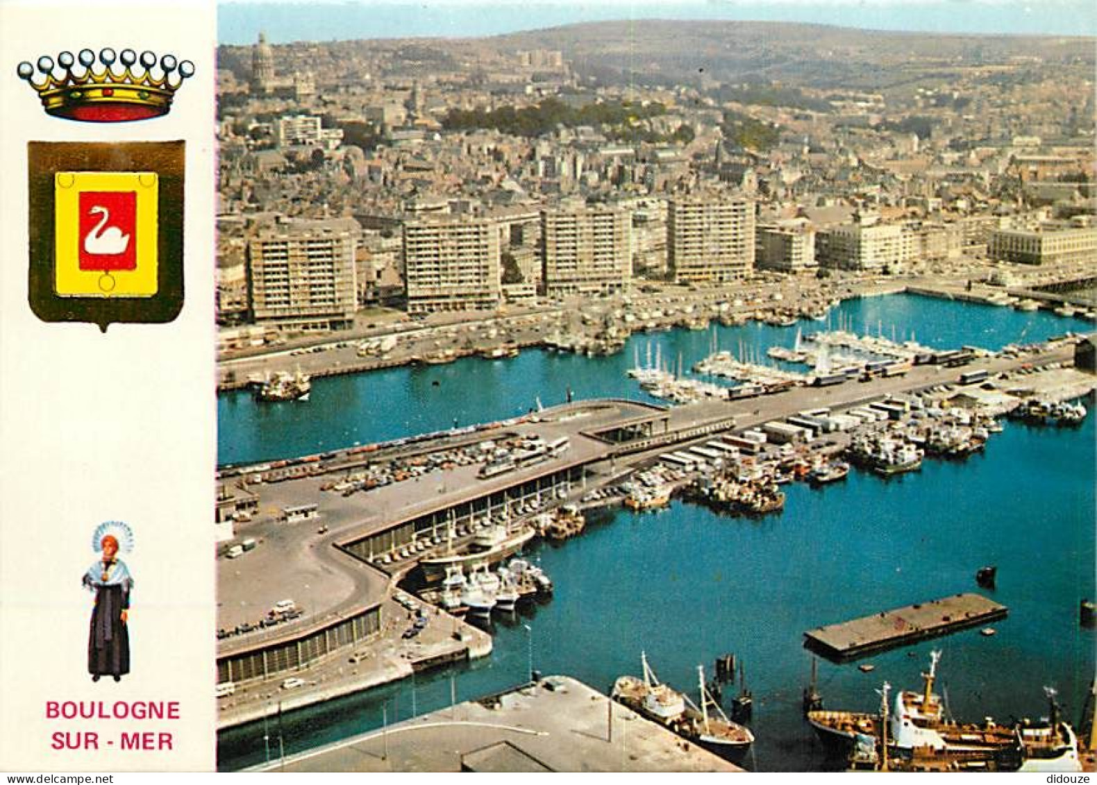 62 - Boulogne Sur Mer - Le Port - Vue Générale Aérienne - Immeubles - Buildings - Blasons - Bateaux - CPM - Carte Neuve  - Boulogne Sur Mer