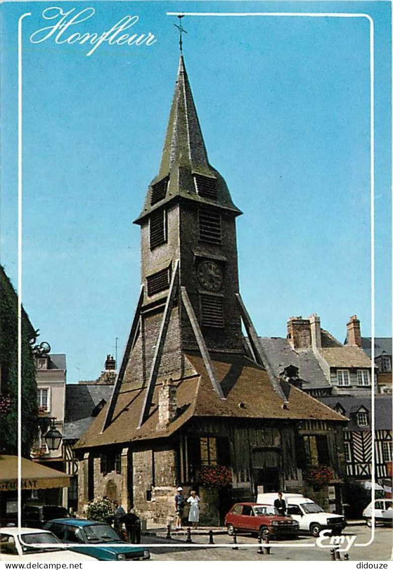 14 - Honfleur - Le Clocher De L'église Sainte-Catherine Recouvert De Bardeaux De Châtaignier - Automobiles - Carte Neuve - Honfleur